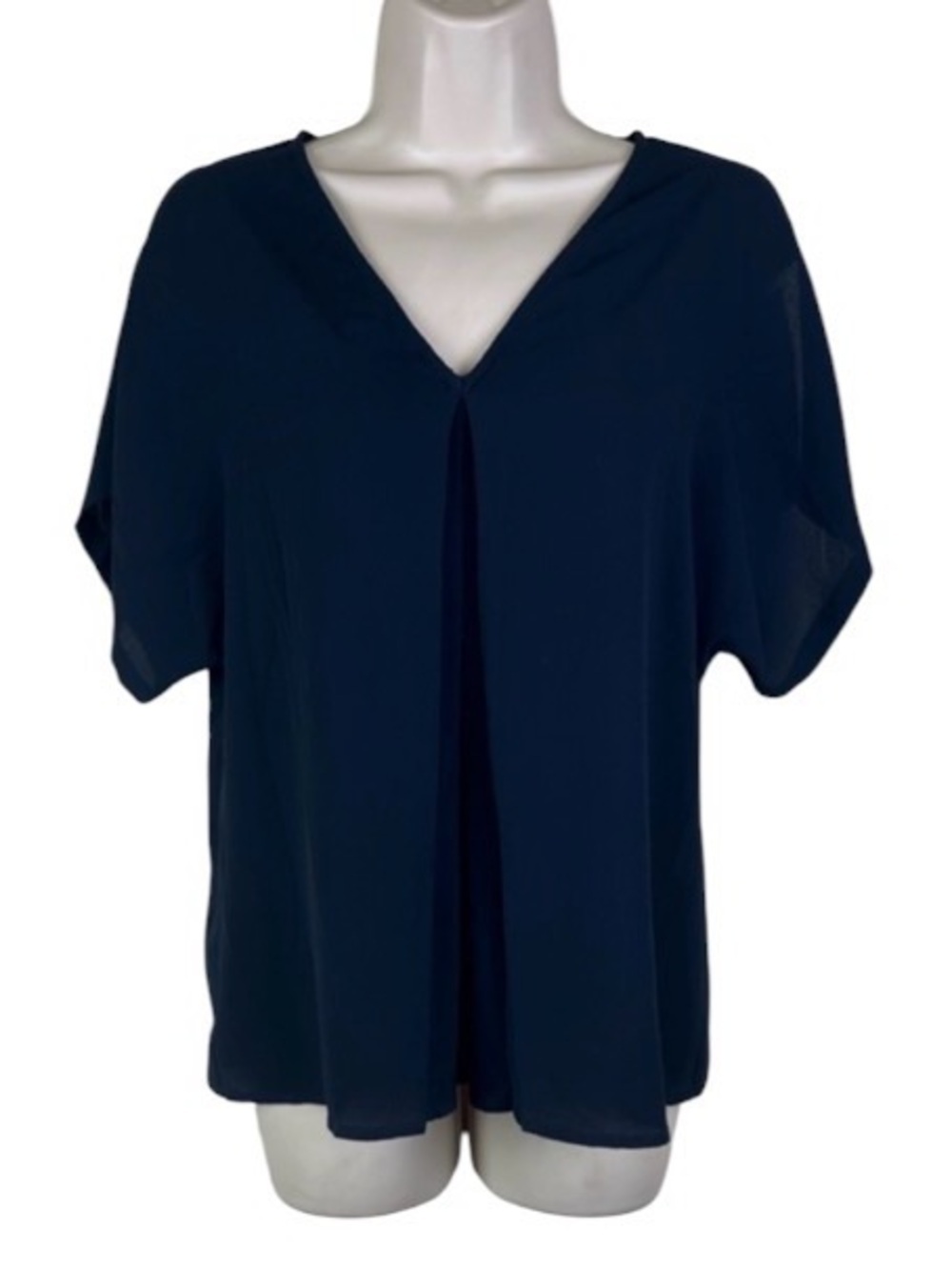 Calvin Klein Classic V-Neck Short Sleeve Top - Navy